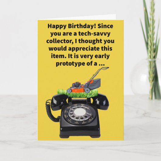 Grappige Pun Mowable Phone Gelukkige Verjaardag Kaart (Voorkant)