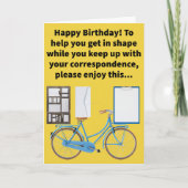 Grappige Pun Stationery Bike Gelukkige Verjaardag Kaart (Voorkant)