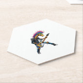 Grappige Punk Giraffe, Rock'n Roll Gothic Giraffe, Kartonnen Onderzetters (Schuin)