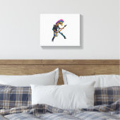 Grappige Punkgiraffe, Rock'n Roll-gothgiraffe, Git Canvas Afdruk (Insitu (Slaapkamer))
