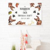 Grappige Puppy Kids Verjaardag Spandoek (Insitu)