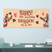 Grappige Puppy Kids Verjaardag Spandoek (Beurs)