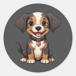 Grappige puppy ronde Sticker
