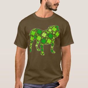 Grappige Puppy Shamrock Engelse Bulldog Hond St T-shirt