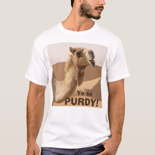 Grappige Purdy Slogan Camel T-shirt (Voorkant)