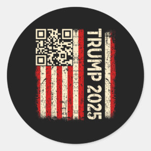 Grappige QR Donald Trump Dancing 4745 Code Video Ronde Sticker