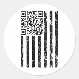 Grappige QR Scan Me President Dancing Code USA Vla Ronde Sticker