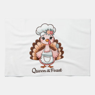 Grappige Queen Turkije - Thanksgiving Feest Humor Theedoek