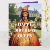 Grappige Queen Verjaardag Kaart (Gele Bloem)