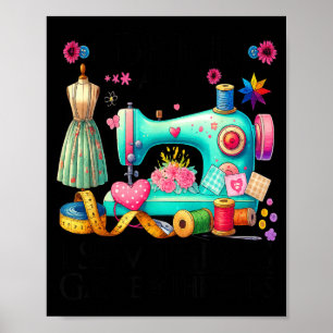 Grappige quiltkunst voor vrouwen quilten naaien li poster