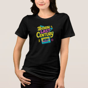 Grappige Quote Geboren Vorige Eeuw Cassettebandje Tri-Blend Shirt