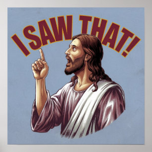 Grappige Quote Jezus Meme Die Ik Zag Christelijke Poster