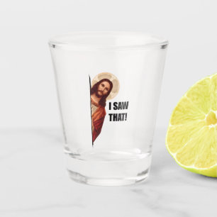 Grappige Quote Jezus Meme Ik Zag Dat Christen Shot Glas
