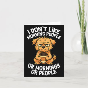 Grappige Quote Koffie Slaperig Schattige Hond Pupp Kaart