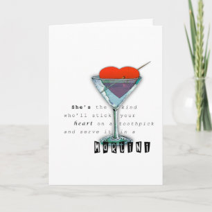 Grappige Quote Martini Glas Wenskaart Kaart