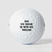 Grappige quote met gepersonaliseerde naam golfballen (Voorkant)