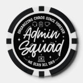 Grappige quote over administratieve professionals poker chips (Voorkant)