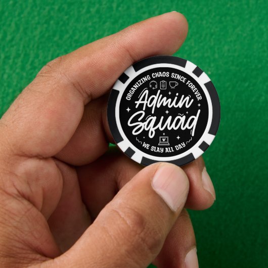 Grappige quote over administratieve professionals poker chips (Hand)