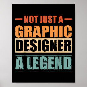 Grappige Quote Retro Graphic Designer Poster