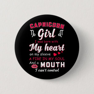 Grappige quote voor Steenbok-meisje met sterrenbee Ronde Button 5,7 Cm