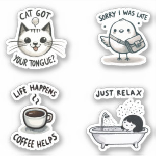 Grappige quotes sticker pack