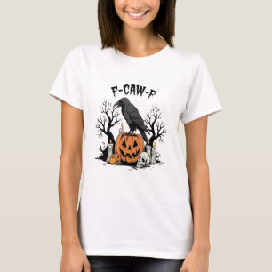 Grappige Raaf, F-Caw-F, Schedel Raaf, Gotische Kra T-shirt