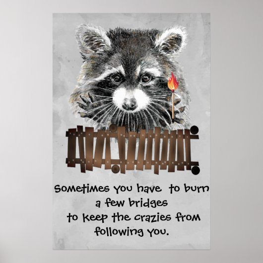 Grappige Raccoon Printable Poster Humor & Sass (Voorkant)