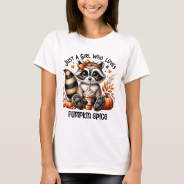 Grappige Raccoon Pumpkin Spice Herfst T-shirt
