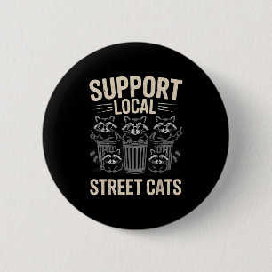 Grappige Raccoon Sungles Ondersteuning Lokale str Ronde Button 5,7 Cm