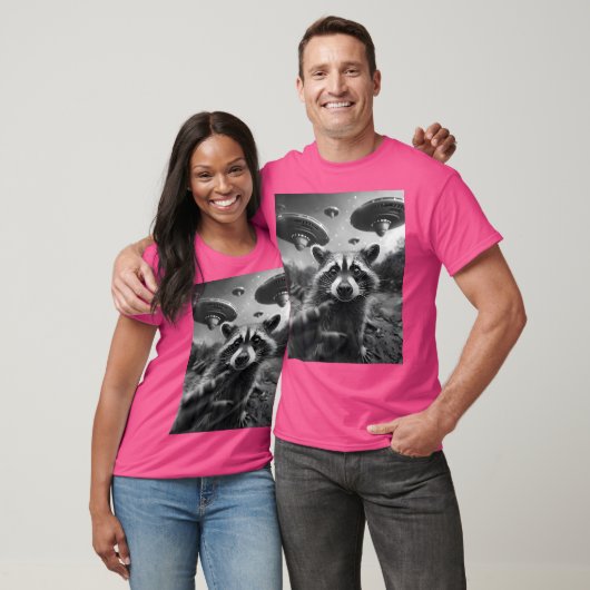 Grappige Raccoon Ufo T-shirt (Unisex)