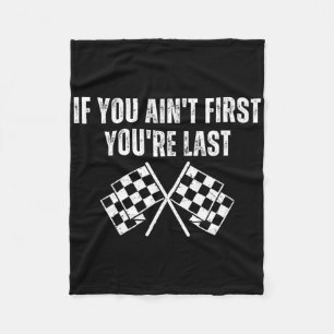 Grappige raceauto als je niet de eerste bent, ben  fleece deken