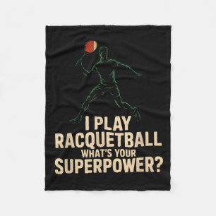 Grappige racquetball-superkracht retro poster met fleece deken