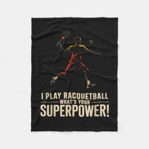 Grappige racquetball-superkracht retro poster met fleece deken