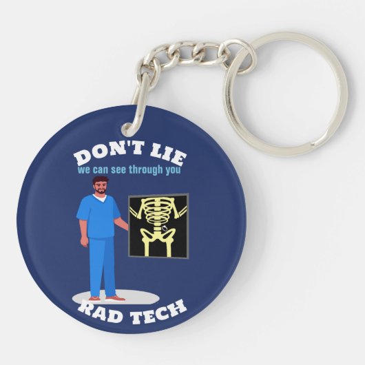 Grappige RAD Tech Custom Radiology Specialty Sleutelhanger (Achterkant)