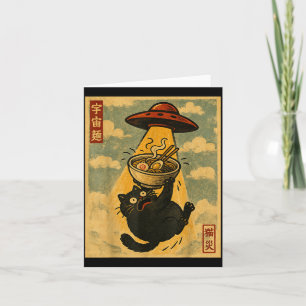 Grappige Ramen Kat Japanse Anime Ufo Mannen Vrouwe Kaart