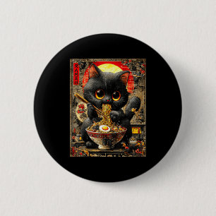 Grappige Ramen Kat Noedel Liefhebbers Anime Otaku  Ronde Button 5,7 Cm