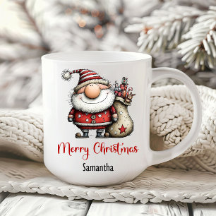 Grappige rare Kerstman Cartoon Koffiemok