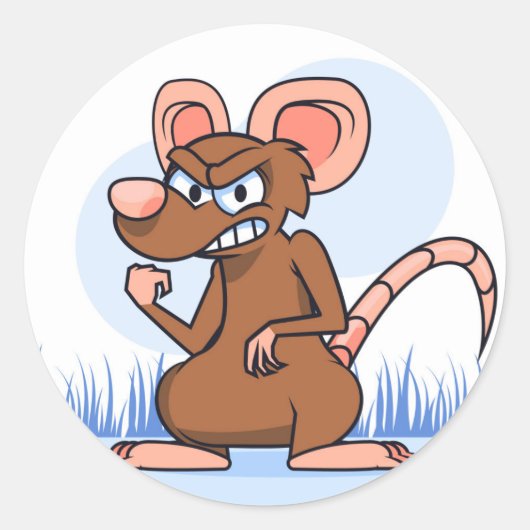 grappige rat ronde sticker (Voorkant)