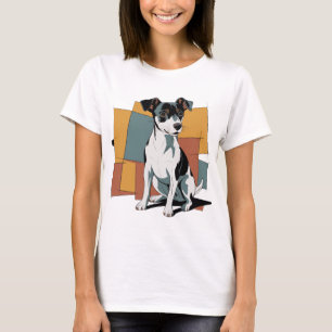 Grappige Rat Terrier Puppy Dog Abstracte Kunst T-shirt