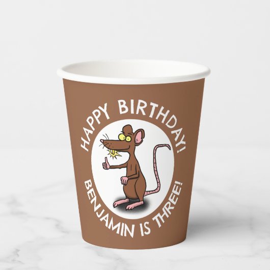 Grappige rattenduimen omhoog gepersonaliseerde car papieren bekers (Voorkant)