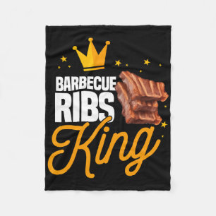 Grappige Rbecue Ribs Koning Bbq Vlees Seizoen Matc Fleece Deken