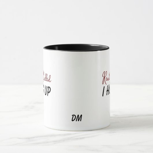 Grappige realiteit genaamd monogram mok (Midden)