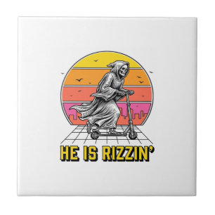 Grappige Reaper Scooter Vintage Sunset Shirt Ontwe Tegeltje