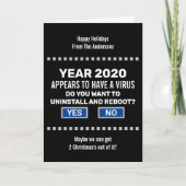 Grappige Reboot 2020 Computer Nerd Virus Kerstmis Feestdagen Kaart (Voorkant)