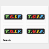 grappige rechthoekige sticker "TGIF" (Vel)