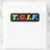 grappige rechthoekige sticker "TGIF" (Tas)