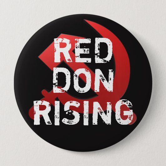 Grappige "Red Don Rising" met Russische sikkel Ronde Button 4,0 Cm (Voorkant)