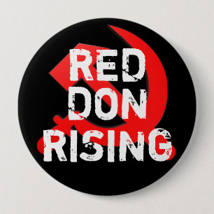 Grappige "Red Don Rising" met Russische sikkel Ronde Button 4,0 Cm