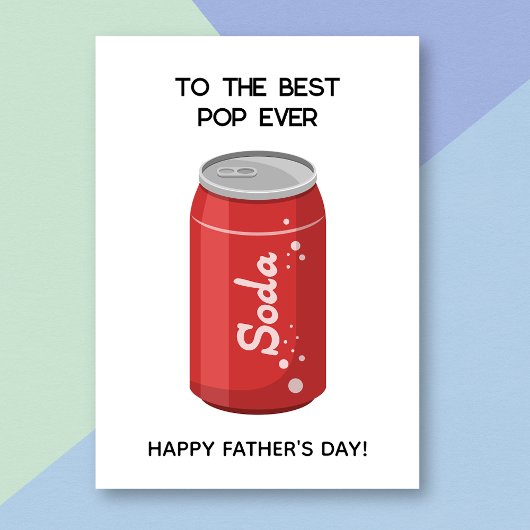 Grappige Red Soda Pop Pun Vaderdag Kaart