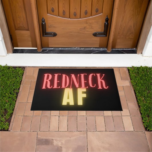 Grappige Redneck AF Neon Deurmat (Buiten)